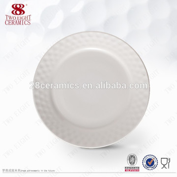 Bone china dinnerware plain white plate customized dishes for restaurant